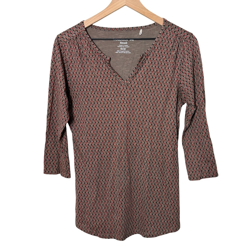 TOAD&CO Tamaya Dos Tunic Small 3/4‎ Sleeve Geometric Print Organic Cotton Blend